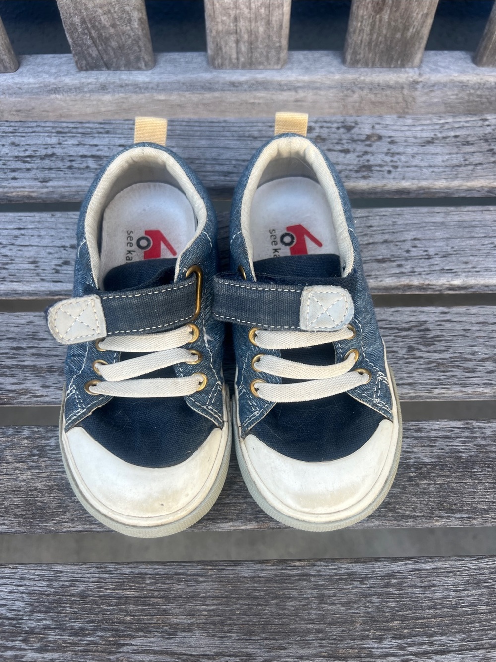 See Kai Run Navy and White Toddler Canvas Sneakers
